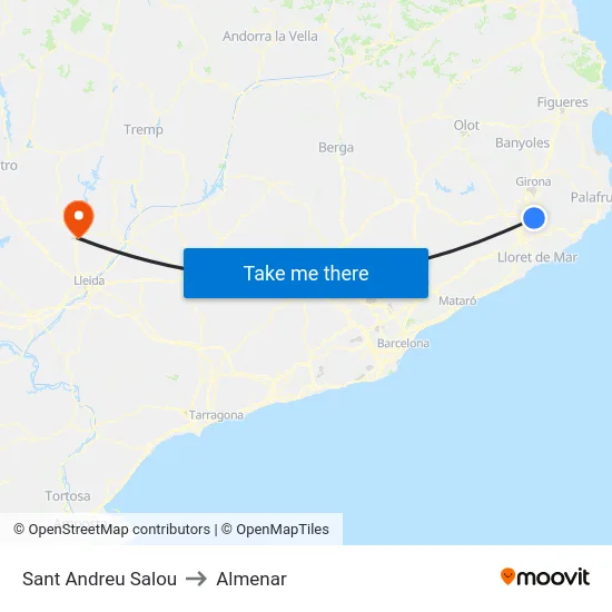 Sant Andreu Salou to Almenar map