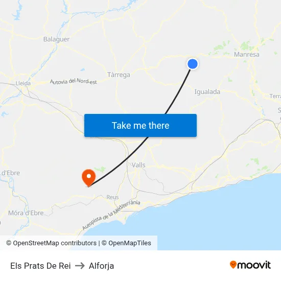 Els Prats De Rei to Alforja map