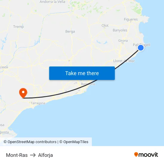 Mont-Ras to Alforja map