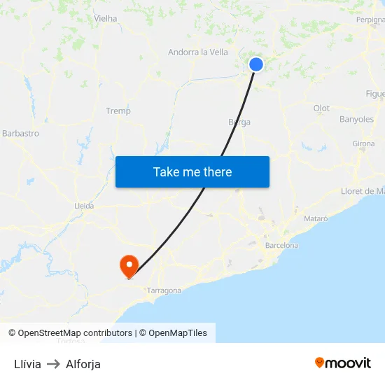 Llívia to Alforja map