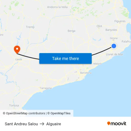 Sant Andreu Salou to Alguaire map