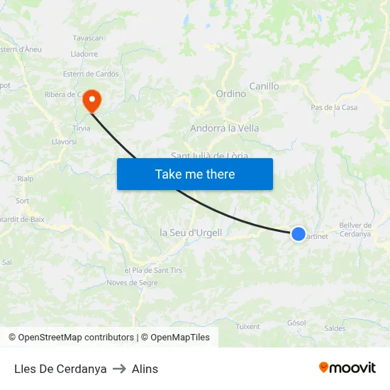 Lles De Cerdanya to Alins map