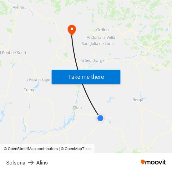 Solsona to Alins map