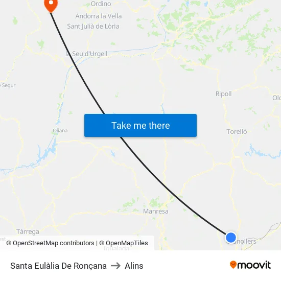 Santa Eulàlia De Ronçana to Alins map