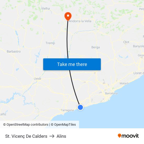 St. Vicenç De Calders to Alins map