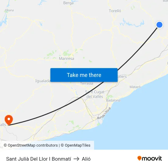 Sant Julià Del Llor I Bonmatí to Alió map