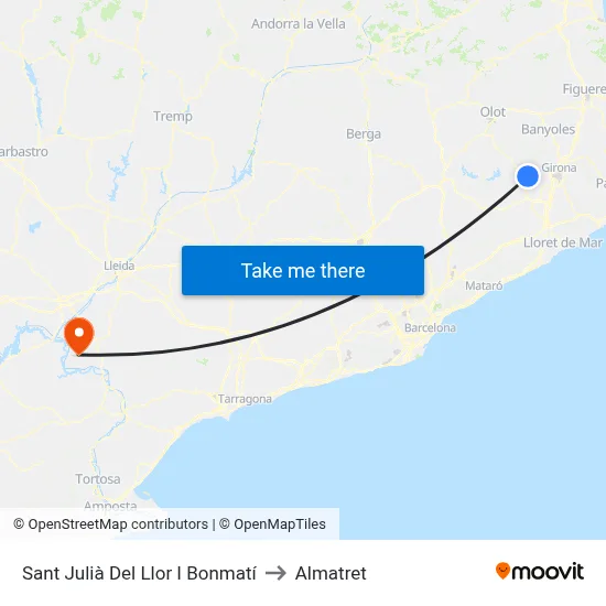 Sant Julià Del Llor I Bonmatí to Almatret map