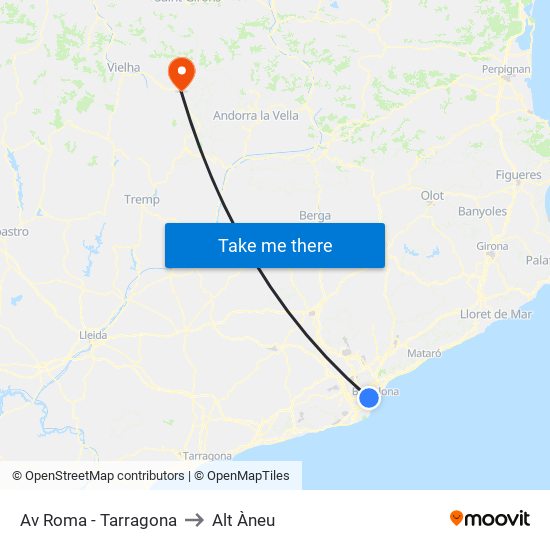 Av Roma - Tarragona to Alt Àneu map