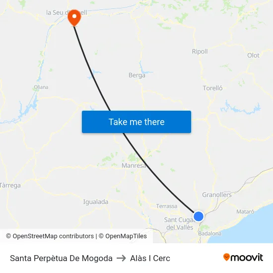 Santa Perpètua De Mogoda to Alàs I Cerc map