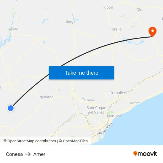 Conesa to Amer map