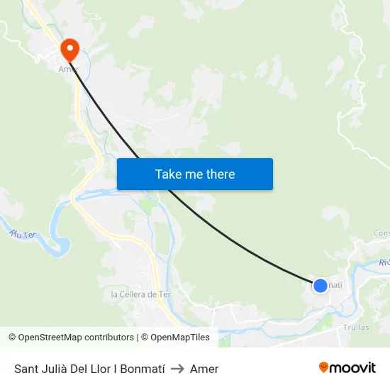 Sant Julià Del Llor I Bonmatí to Amer map