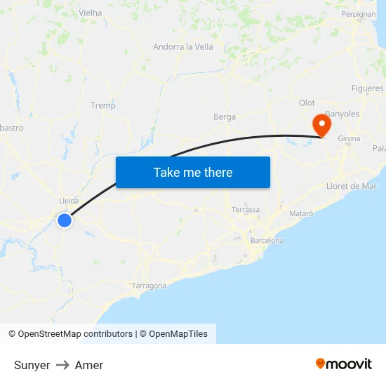 Sunyer to Amer map