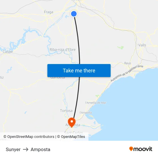 Sunyer to Amposta map