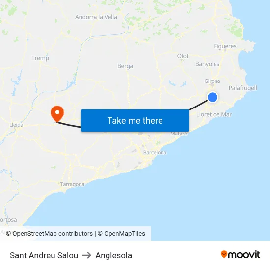 Sant Andreu Salou to Anglesola map