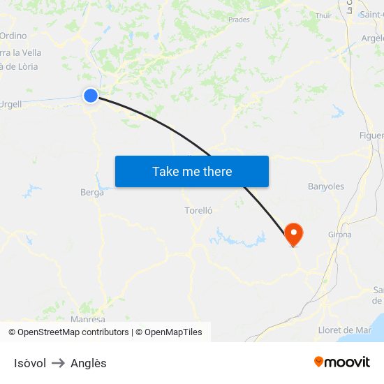 Isòvol to Anglès map