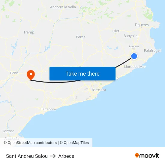 Sant Andreu Salou to Arbeca map