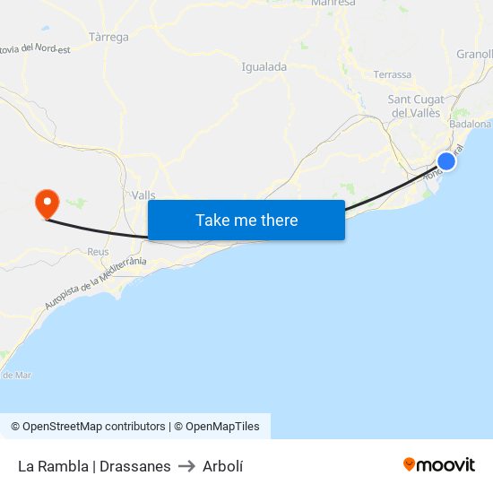 La Rambla | Drassanes to Arbolí map