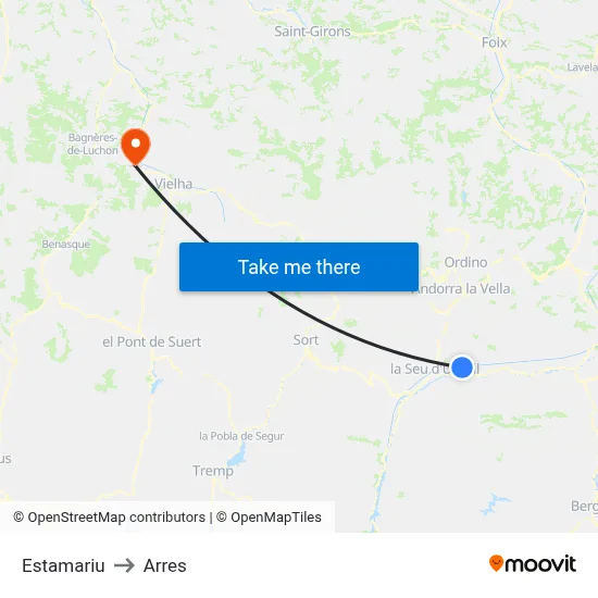 Estamariu to Arres map