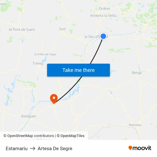 Estamariu to Artesa De Segre map