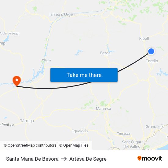 Santa Maria De Besora to Artesa De Segre map