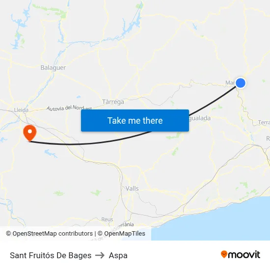 Sant Fruitós De Bages to Aspa map