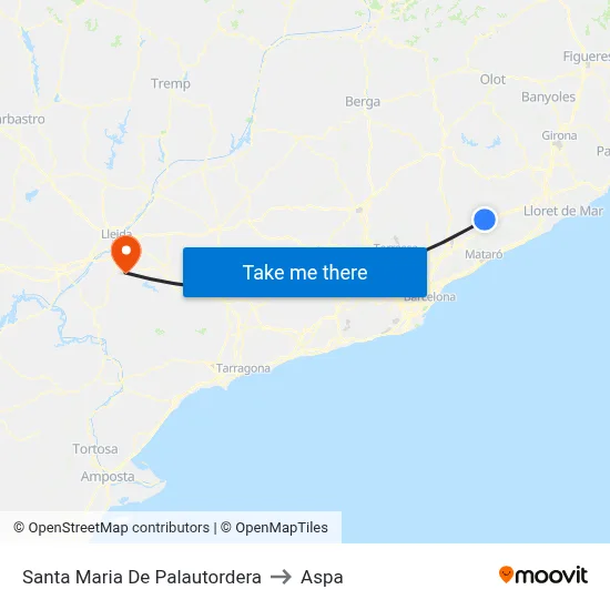 Santa Maria De Palautordera to Aspa map