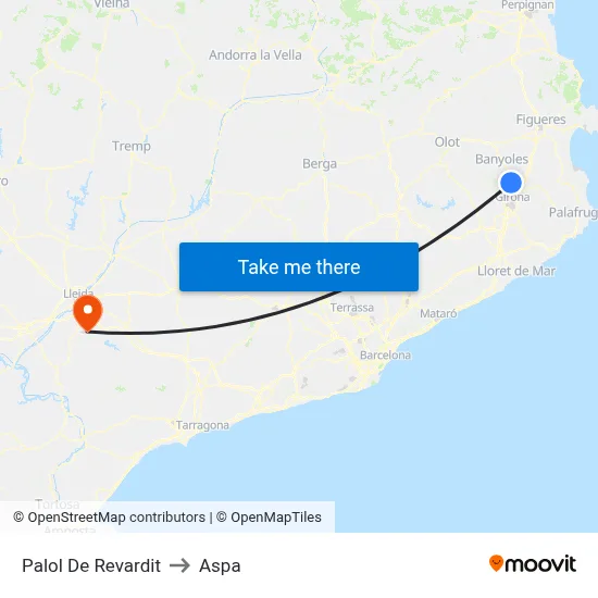 Palol De Revardit to Aspa map