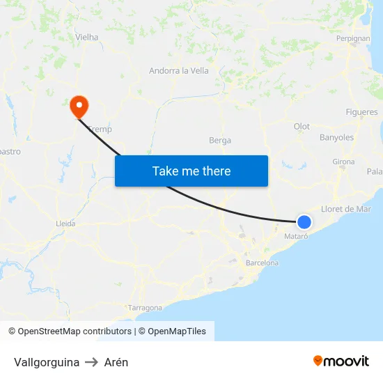 Vallgorguina to Arén map