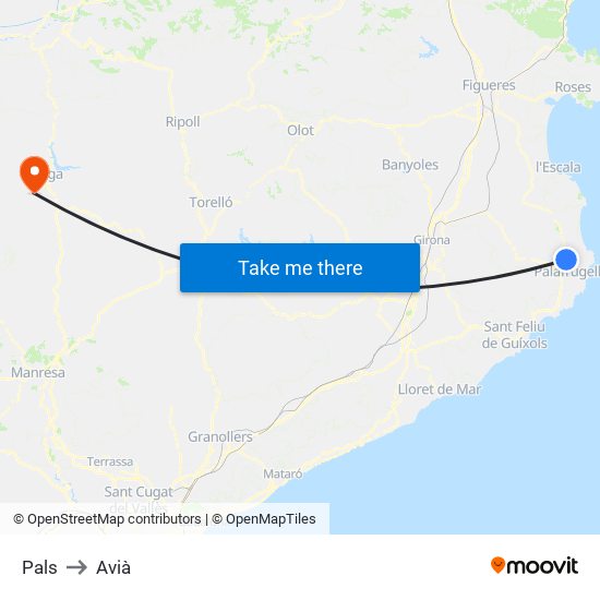 Pals to Avià map