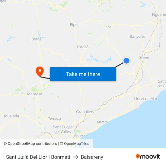 Sant Julià Del Llor I Bonmatí to Balsareny map