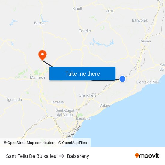 Sant Feliu De Buixalleu to Balsareny map