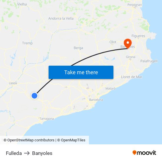 Fulleda to Banyoles map