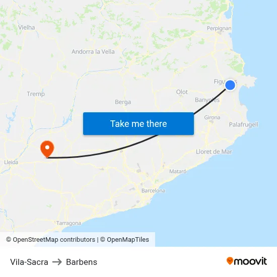 Vila-Sacra to Barbens map