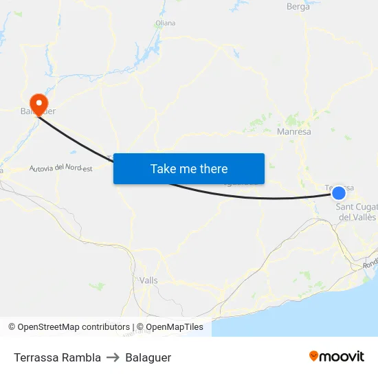 Terrassa Rambla to Balaguer map