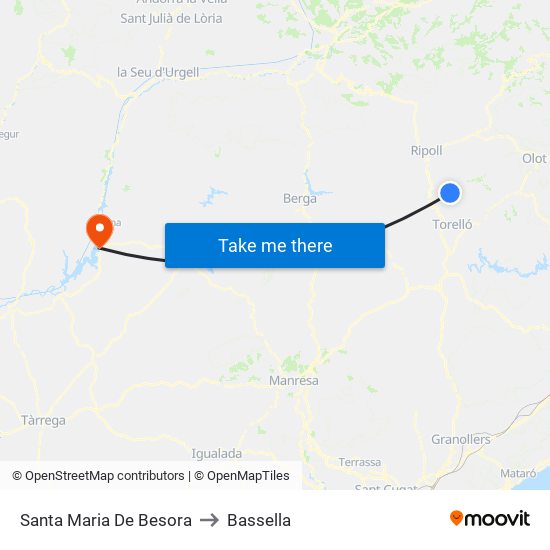 Santa Maria De Besora to Bassella map
