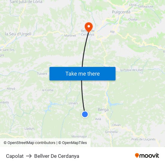 Capolat to Bellver De Cerdanya map