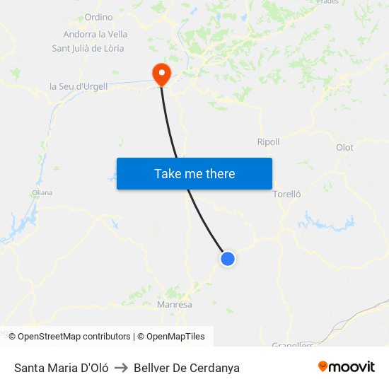 Santa Maria D'Oló to Bellver De Cerdanya map
