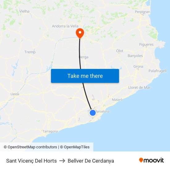 Sant Vicenç Del Horts to Bellver De Cerdanya map