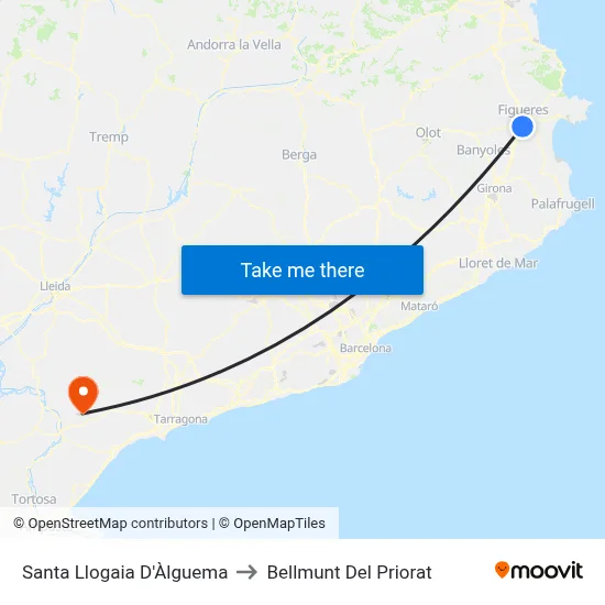 Santa Llogaia D'Àlguema to Bellmunt Del Priorat map