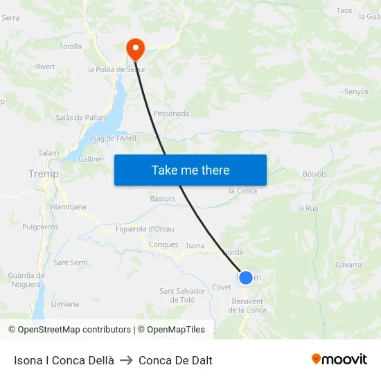 Isona I Conca Dellà to Conca De Dalt map