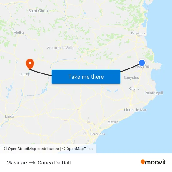 Masarac to Conca De Dalt map