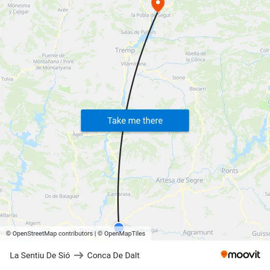 La Sentiu De Sió to Conca De Dalt map