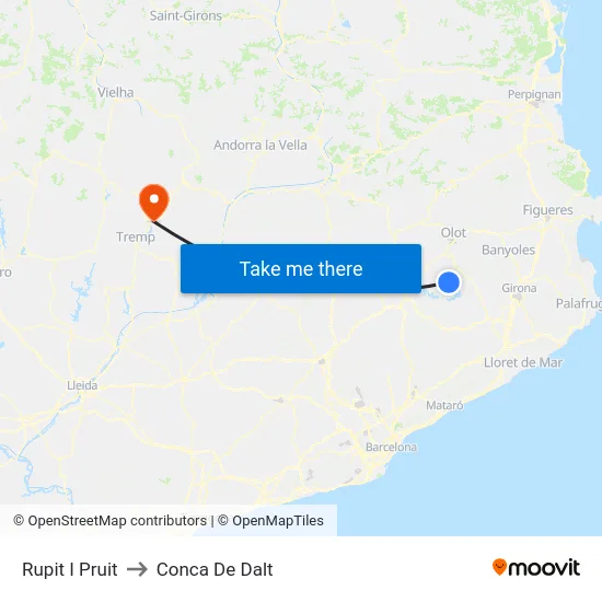 Rupit I Pruit to Conca De Dalt map