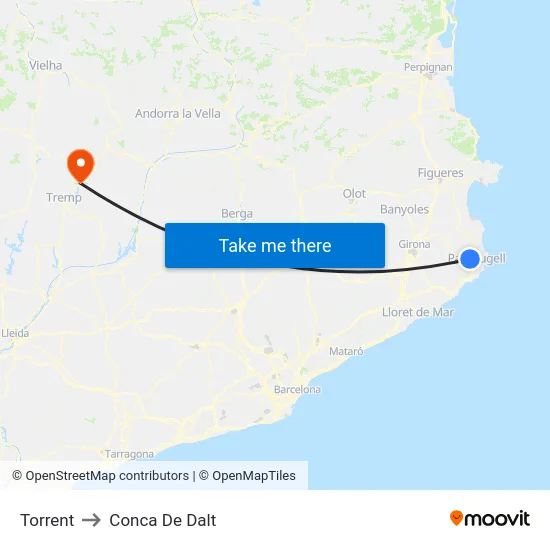 Torrent to Conca De Dalt map