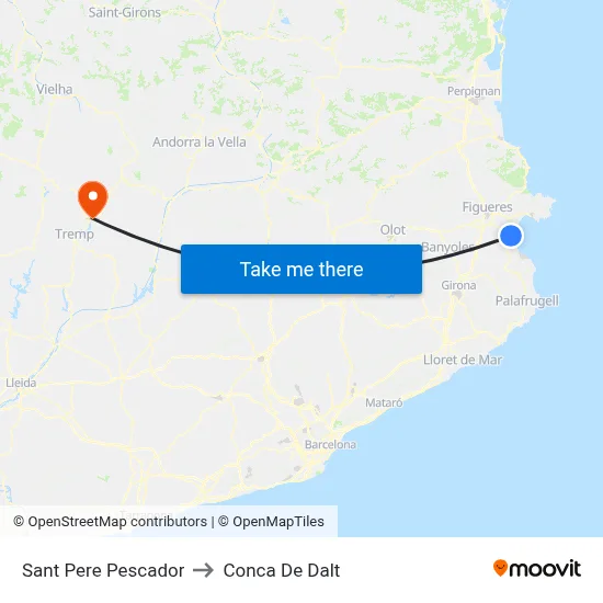 Sant Pere Pescador to Conca De Dalt map