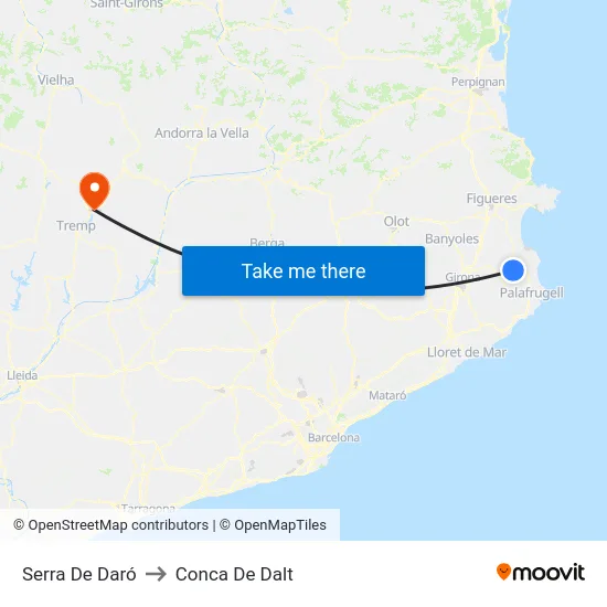 Serra De Daró to Conca De Dalt map