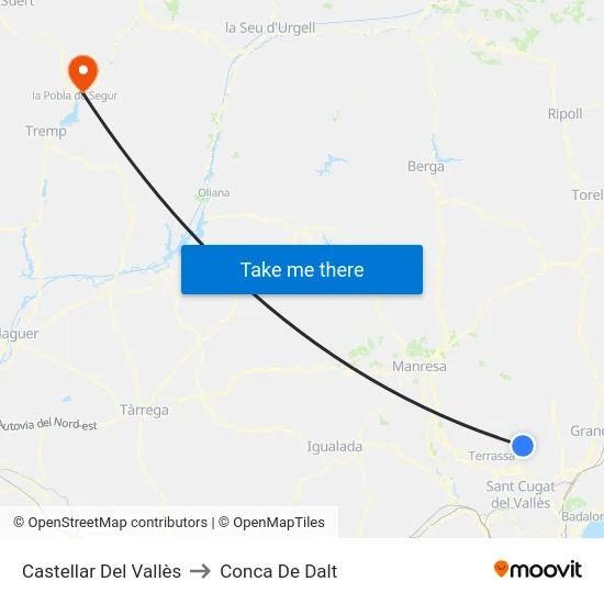 Castellar Del Vallès to Conca De Dalt map