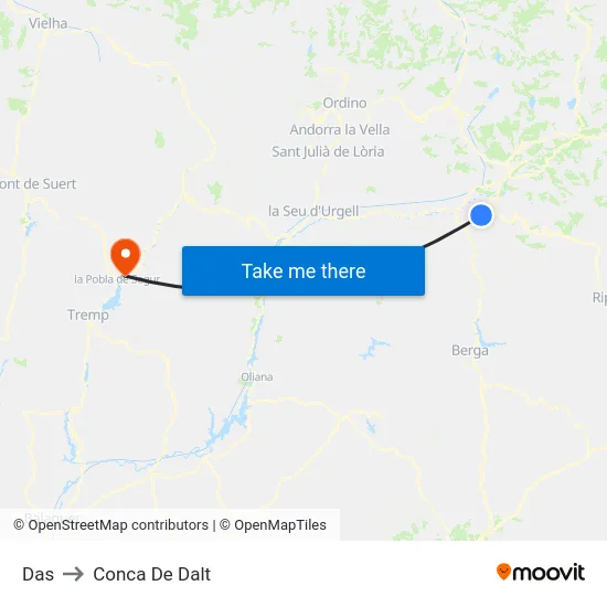 Das to Conca De Dalt map