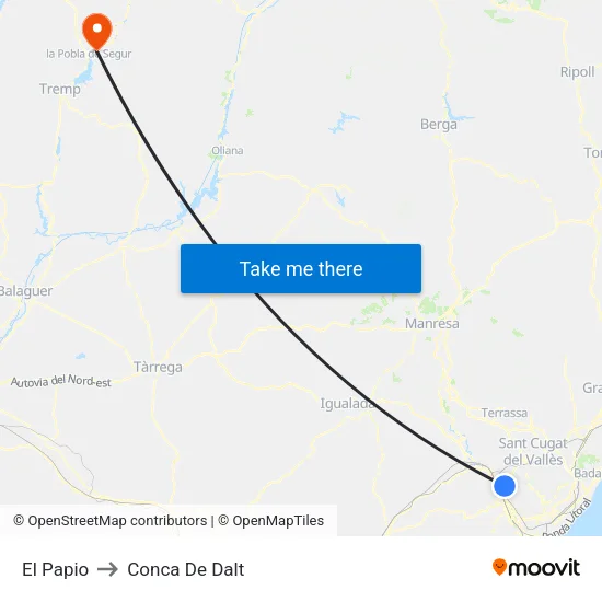 El Papio to Conca De Dalt map