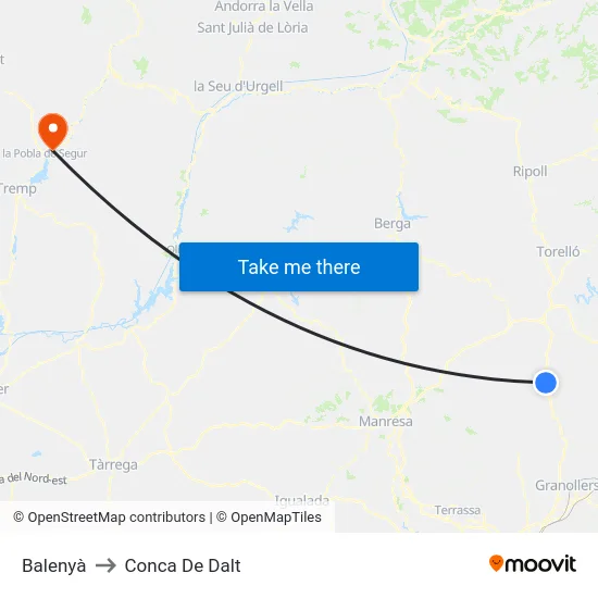 Balenyà to Conca De Dalt map